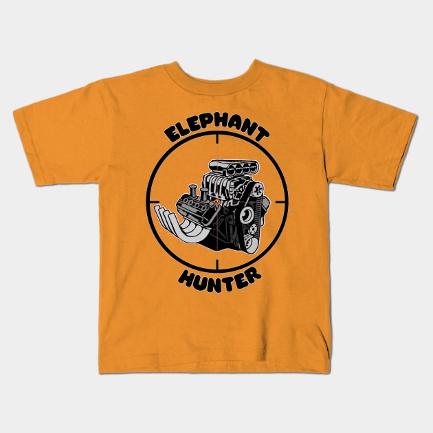 MOPAR Blown HEMI Engine Elephant Hunter Kids T-Shirt by CharJens